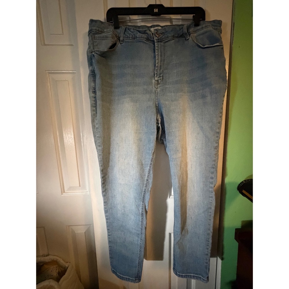 Kensie Jeans Effortless Ankle Women 22W Light Blue Mid Rise Stretch